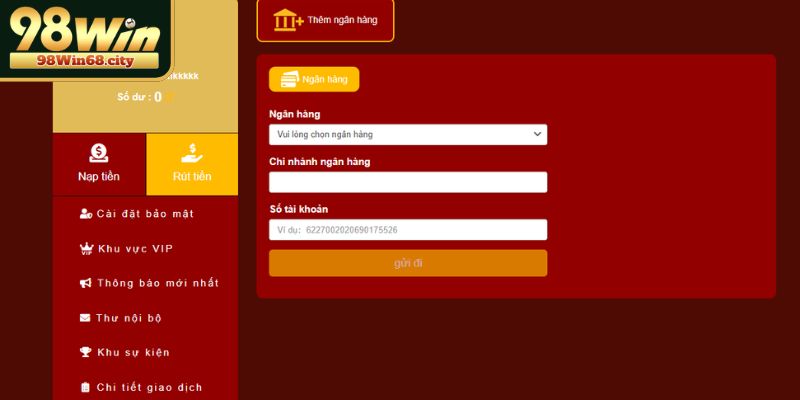 Rút Tiền 98Win Với Quy Trình Siêu Tốc, An Toàn Và Tiện Lợi